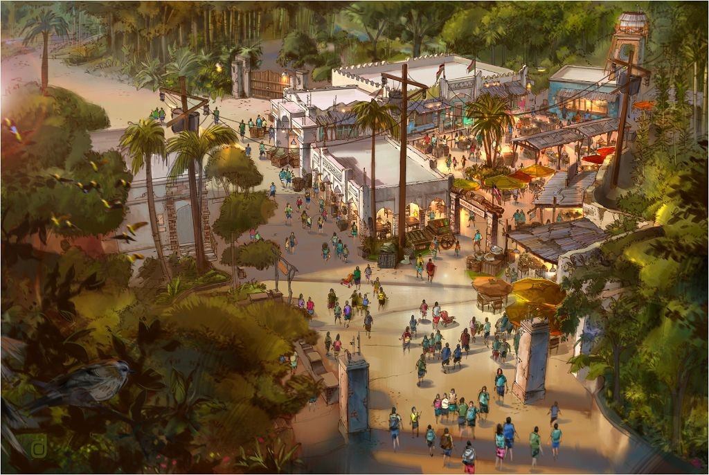 Imagine the colors, scents and boundless activity of a village marketplace in Africa. That sensory scene is coming to DisneyÕs Animal Kingdom with a spring 2015 opening planned for Africa Marketplace Ð a new shopping and dining option for park-goers in Harambe, the village anchoring the Africa section of the park.ÊOne highlight of the new space will be Harambe Marketplace, a new quick-service food and beverage location offering street-inspired dishes from walk-up windows. Guests will find plenty of shady places to relax and eat. For their convenience, the new space also will open up a new pathway from Africa to Bradley Falls and the Asia section of the park.ÊTogether with the new Harambe Theatre housing ÒThe Festival of the Lion King,Ó the addition of Africa Marketplace will double the size of the original Harambe Village. Paired with previously-announced projects throughout the park, DisneyÕs Animal Kingdom is undergoing the largest expansion in its history. (Disney)