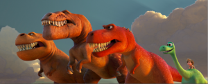 A trio of t-rexes good dinosaur - d23