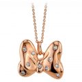 Minnie Mouse Bow Diamond Pendant Necklace Rose Gold