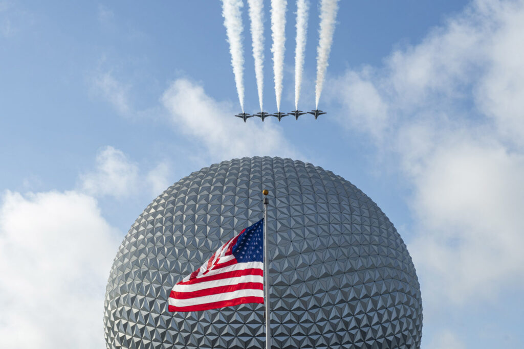 U.S. Air Force Thunderbirds Fly Over EPCOT