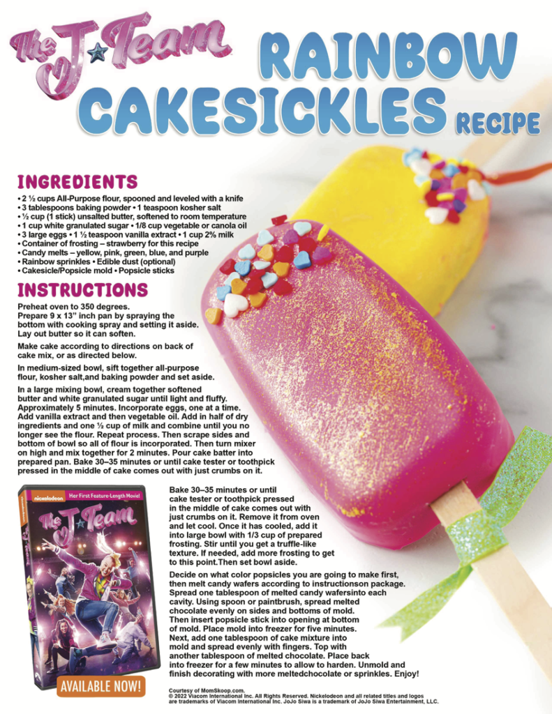 j team rainbow cakesicle recipe